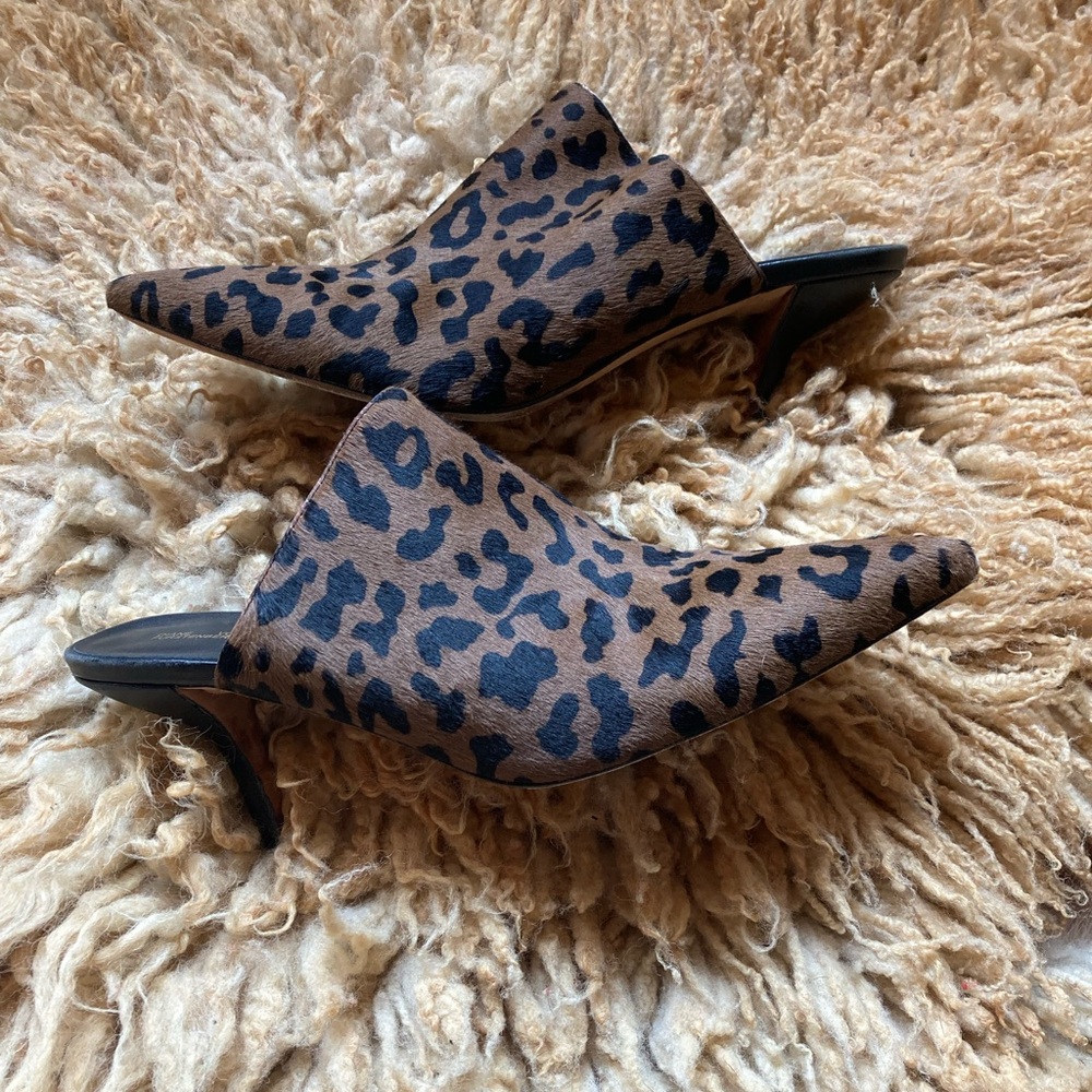 Diane Von Furstenberg mule heels with real fur
